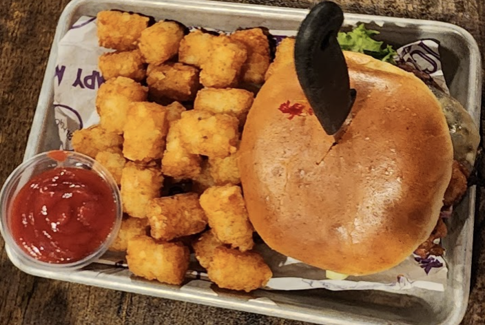 The Grumpy Monk signature dishes Old Glory Burger
Roxy, The Myrtle Dipper
Famous Monk Wings